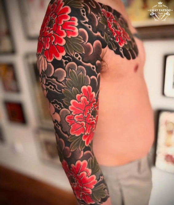 Full Tay Mẫu Đơn Nhật Cổ